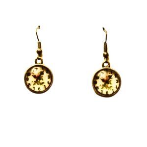 Old Fashioned Clocks Cabochon Earrings